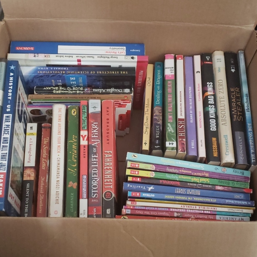 BOX OF 50+ BOOKS ALL TYPES